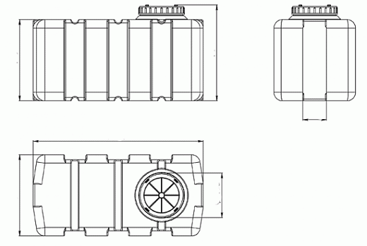 Схема для Емкость пластиковая горизонтальная 500 л.